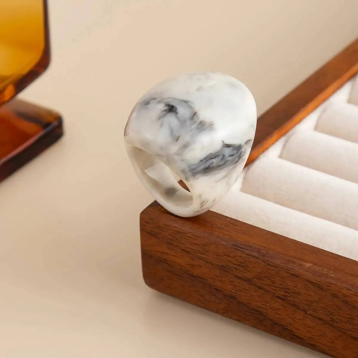 6 Styles Boho Geometric Big Resin Ring