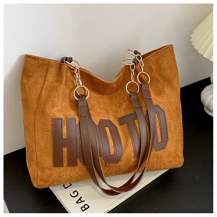 Solid Color Shoulder Bag