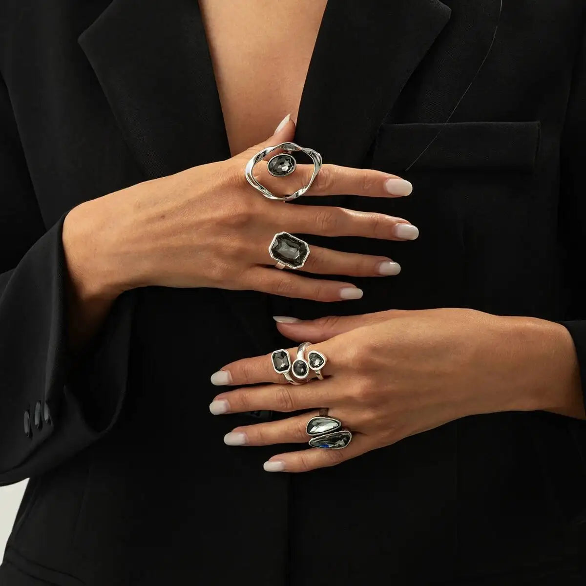 Twisted Rhinestone Ring