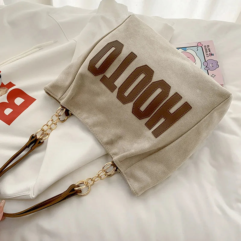 Solid Color Shoulder Bag
