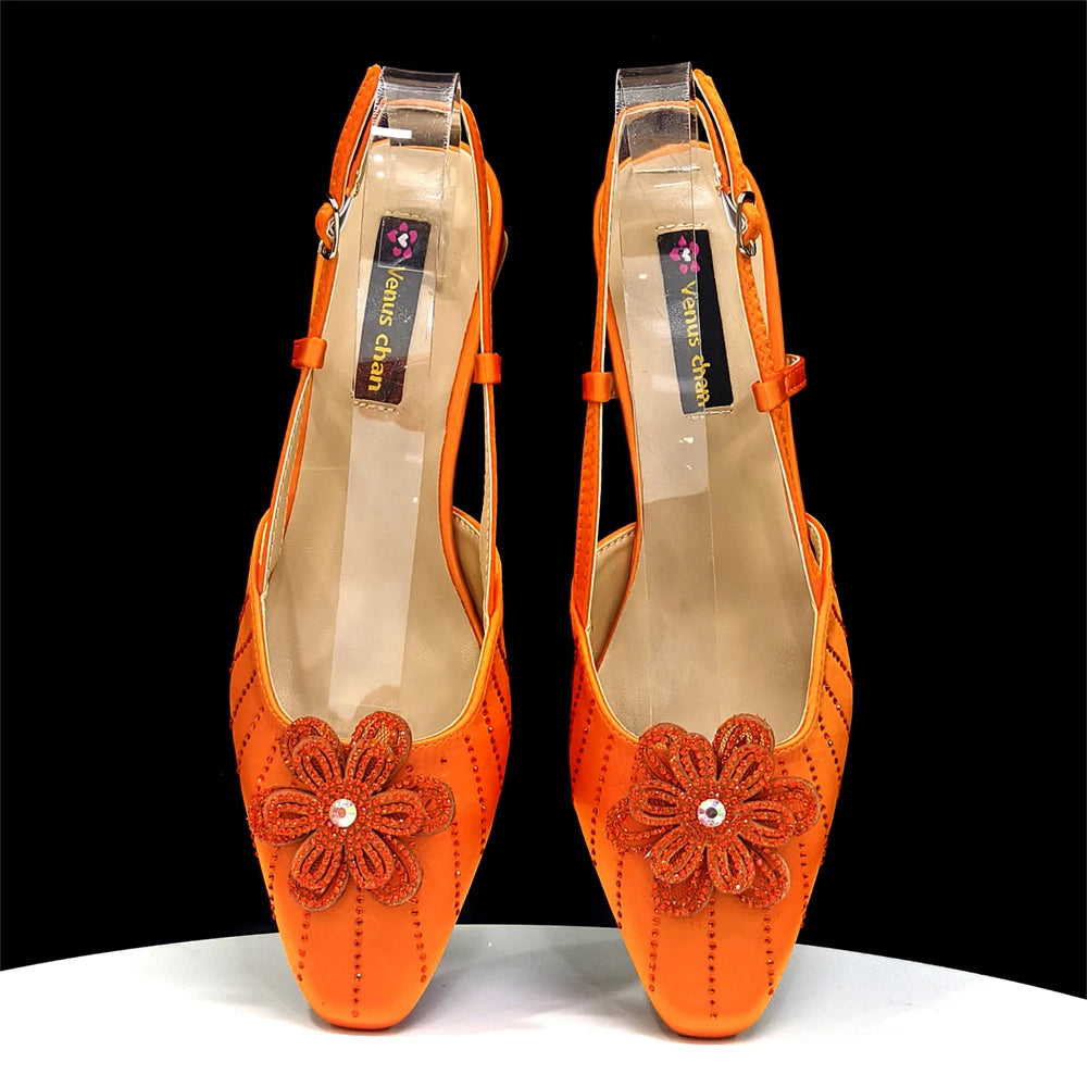 Party Shoes and Bag Heel Decoration Pure Elegant Flower
