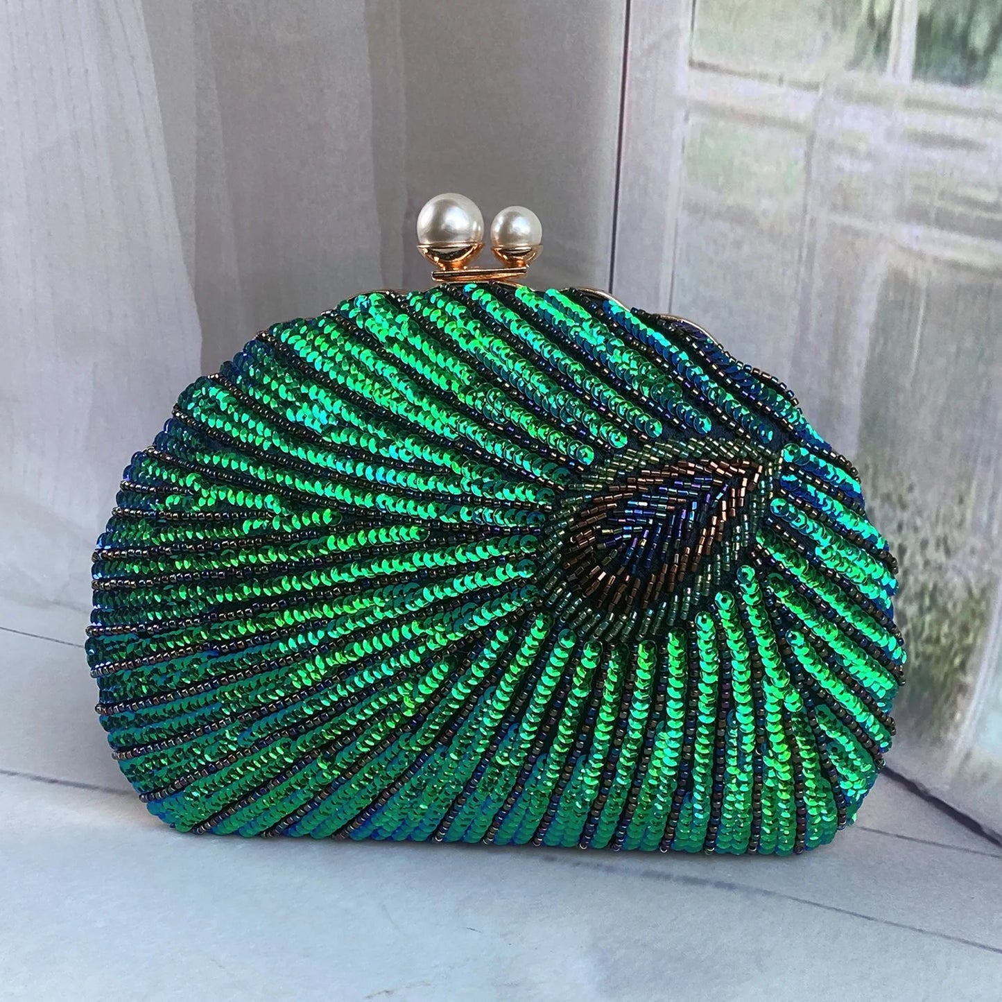 Retro Chinese Style Heavy Craft Beaded Embroidery Bag Evening