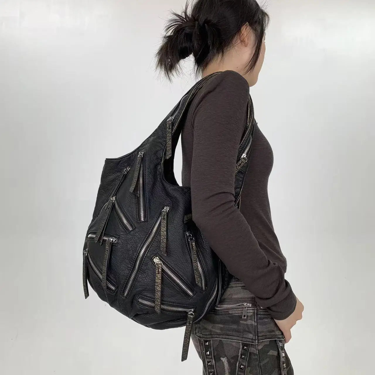 Y2K Vintage Multi-Pocket Shoulder Bag