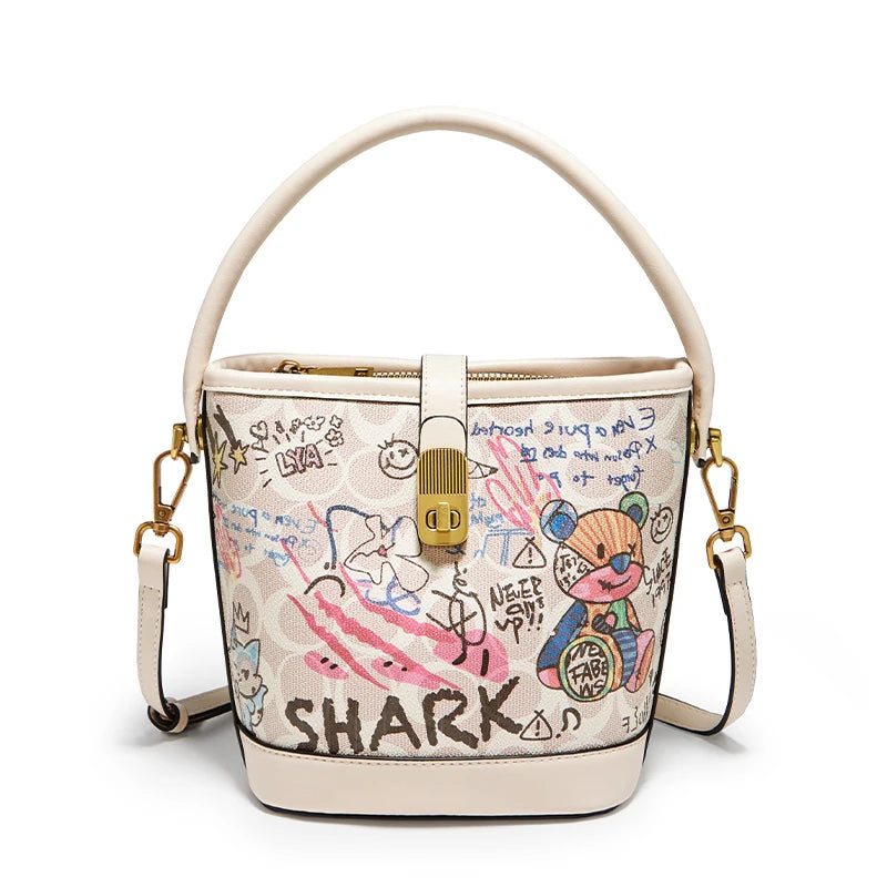 FOXER Women’s Printed PU Bucket Bag