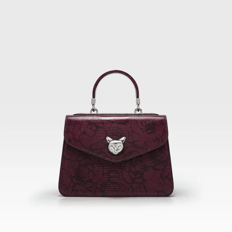 Luxury Top Grain Leather Bowling Bag