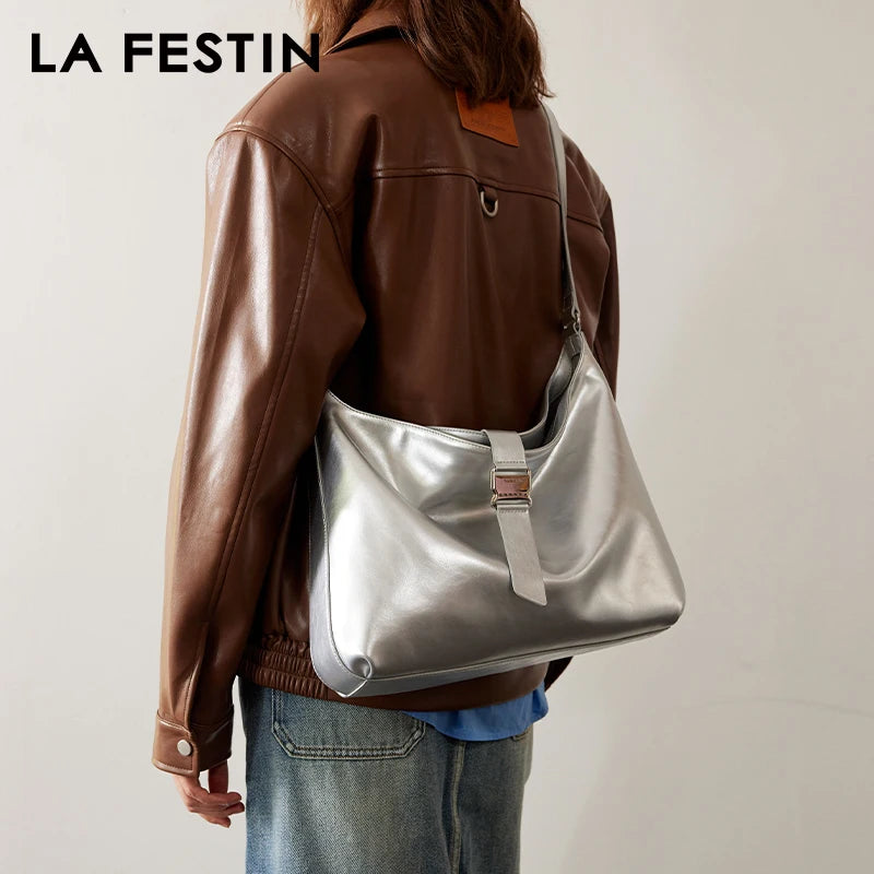 LA FESTIN Large Leather Hobo Bag