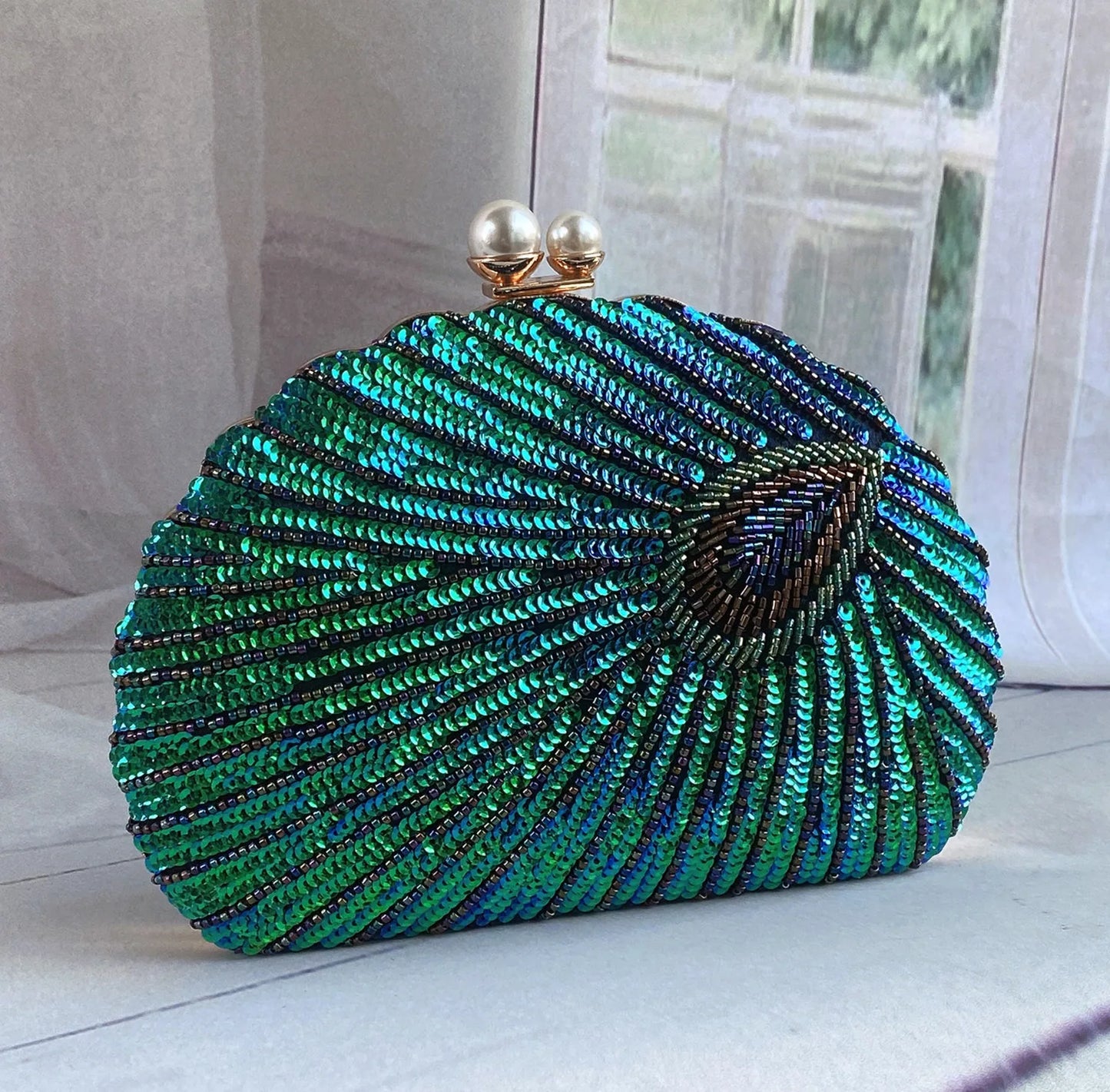 Retro Chinese Style Heavy Craft Beaded Embroidery Bag Evening