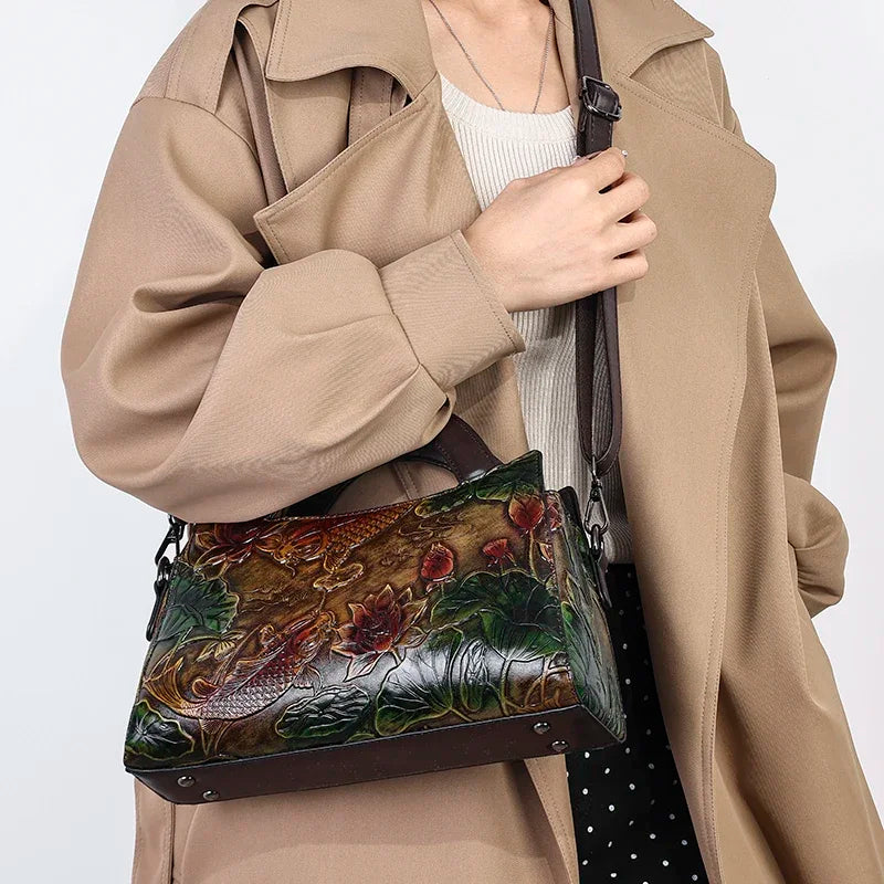 Retro Goldfish Crossbody Shoulder Bag for Women