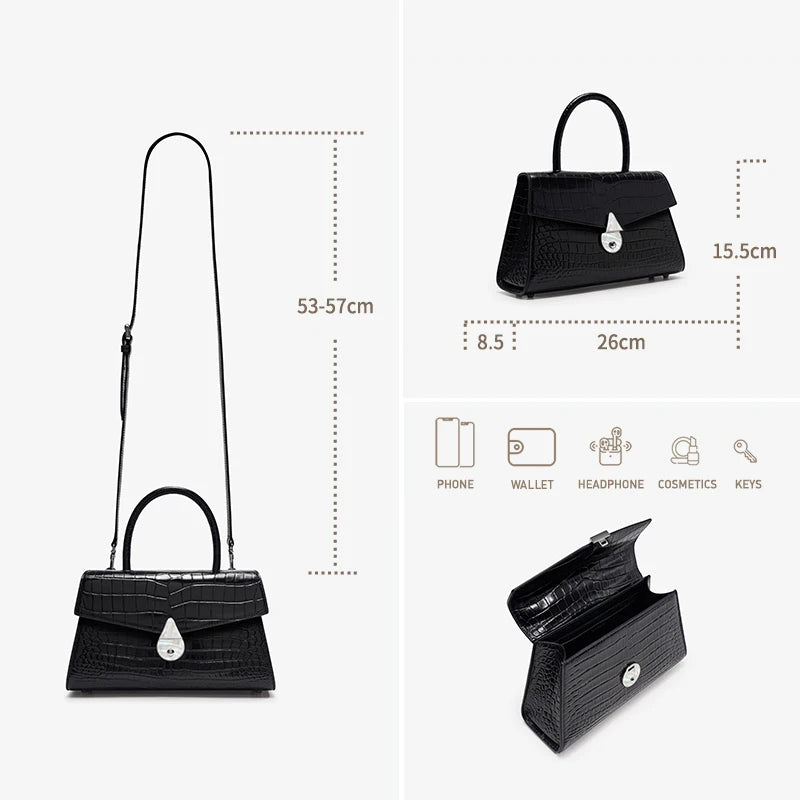 BAFELLI Crocodile Leather Crossbody Bag