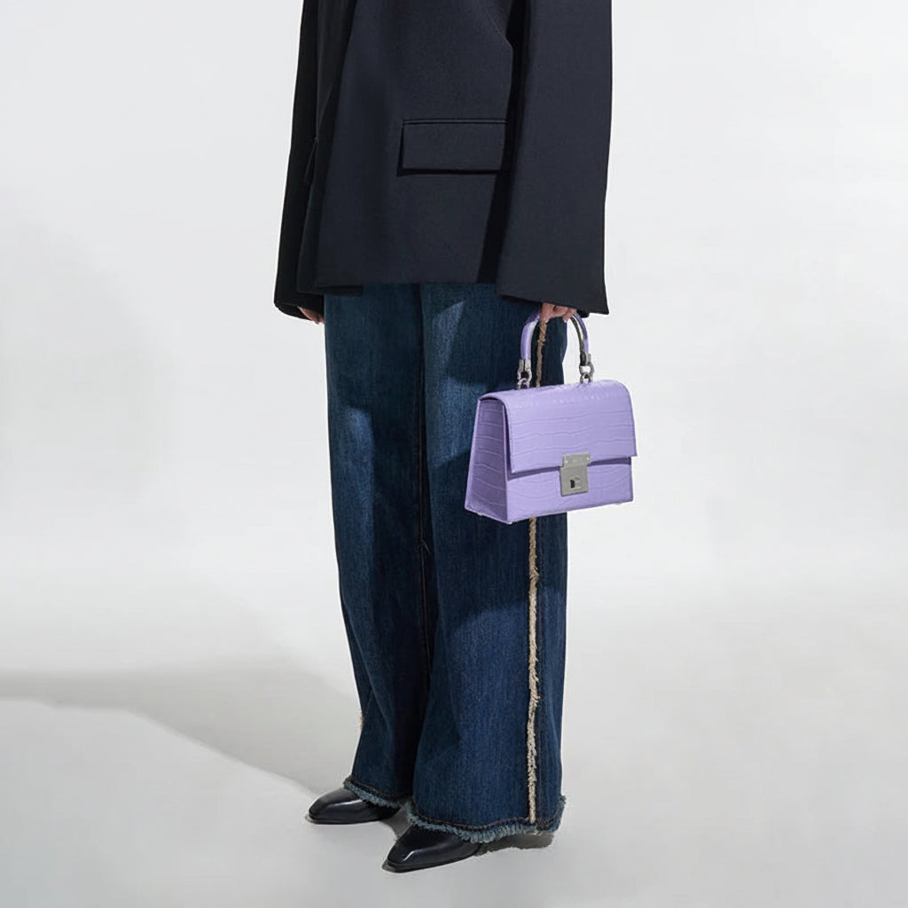 BAFELLI 2026 Crocodile Grain Leather Crossbody Bag