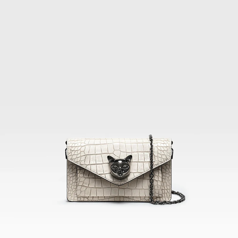 Chain Leather Clutch Bag