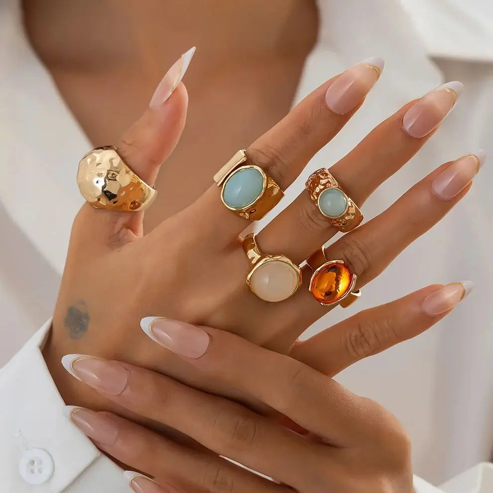 Boho Gold Ring Set