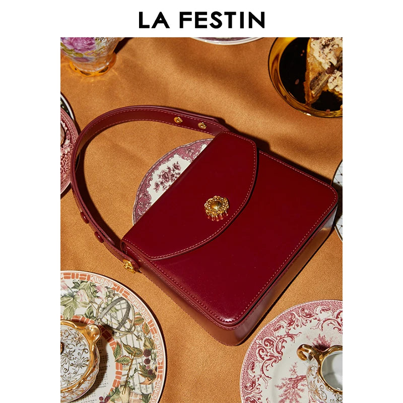 LA FESTIN Square Top Handle Crossbody Bag