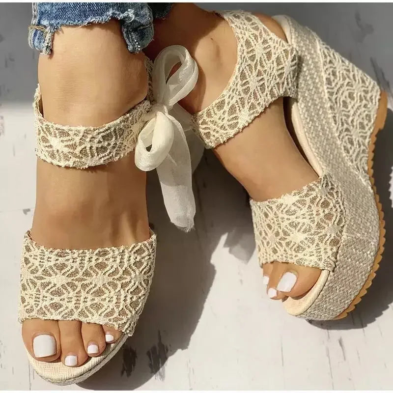 Summer New Fashion Slope Heel Fish Mouth Women's Sandals