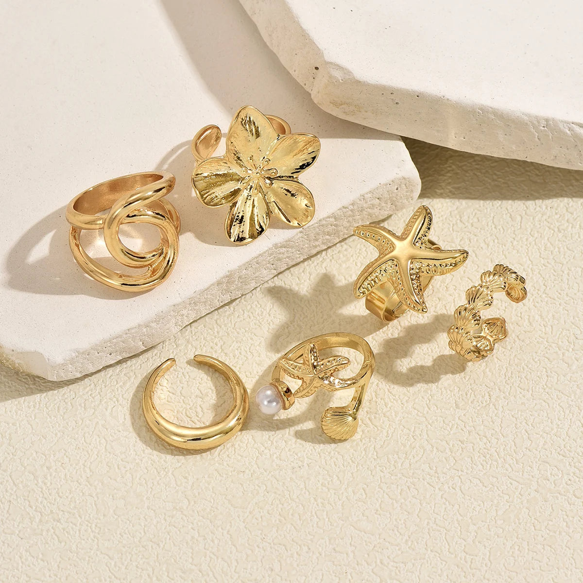 Coastal Charm Ring Set