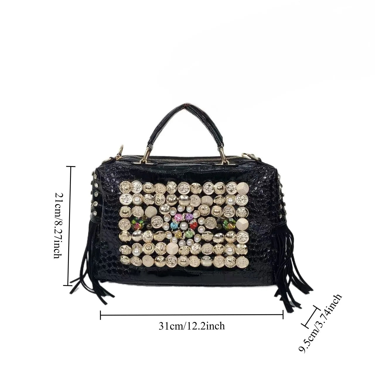 Ladies' fashion, light luxury, elegant banquet handbag, gorgeous diamond jewelry, pearl single shoulder crossbody bag