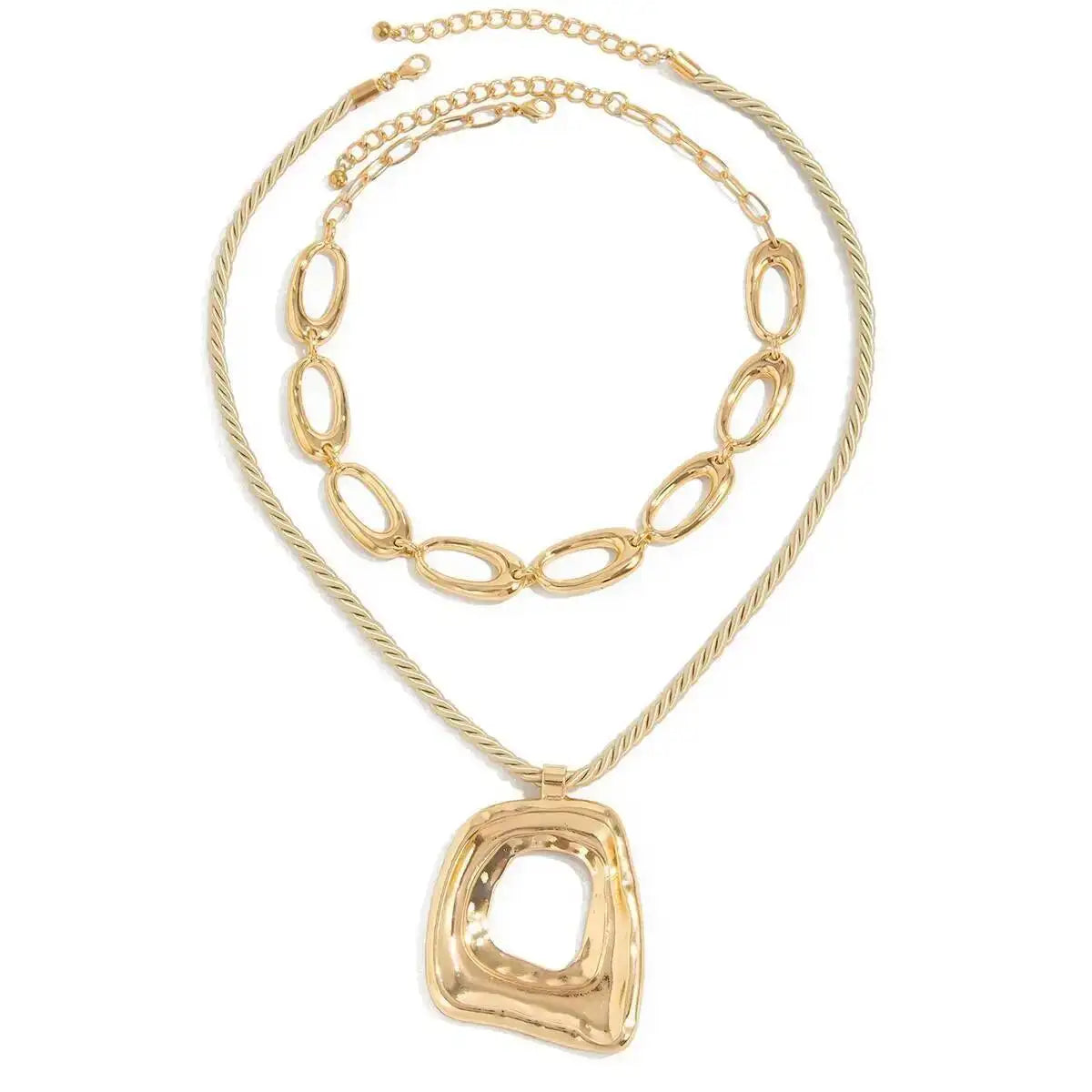 Geometric Square Necklace Set