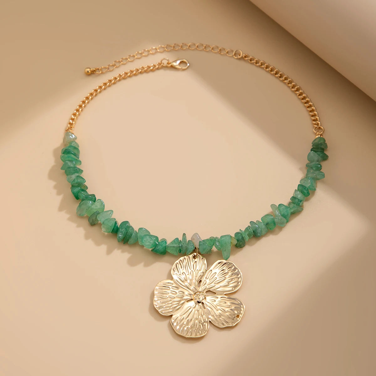 Crushed Stone Flower Necklace
