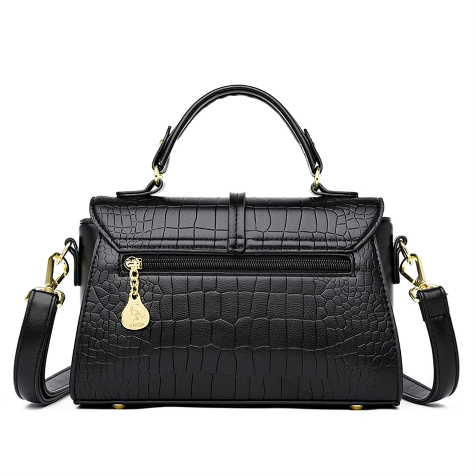 Crocodile Leather Crossbody Handbag