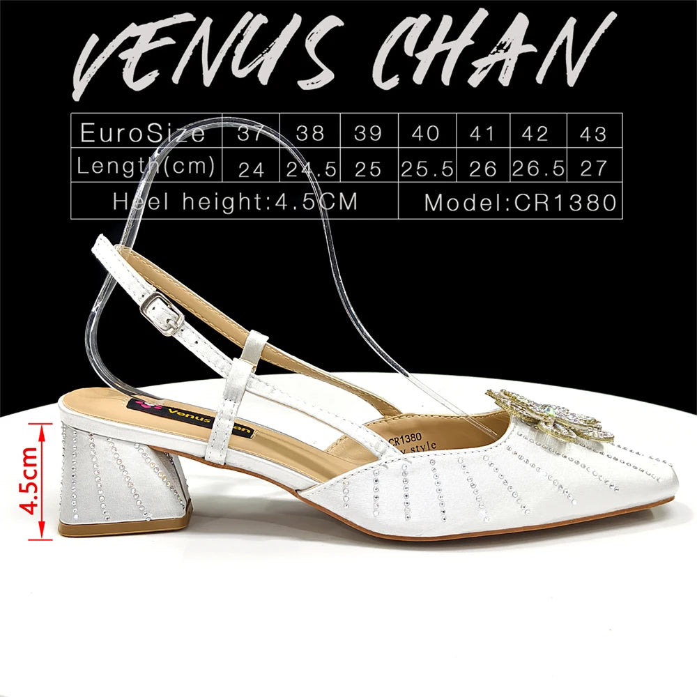 Party Shoes and Bag Heel Decoration Pure Elegant Flower