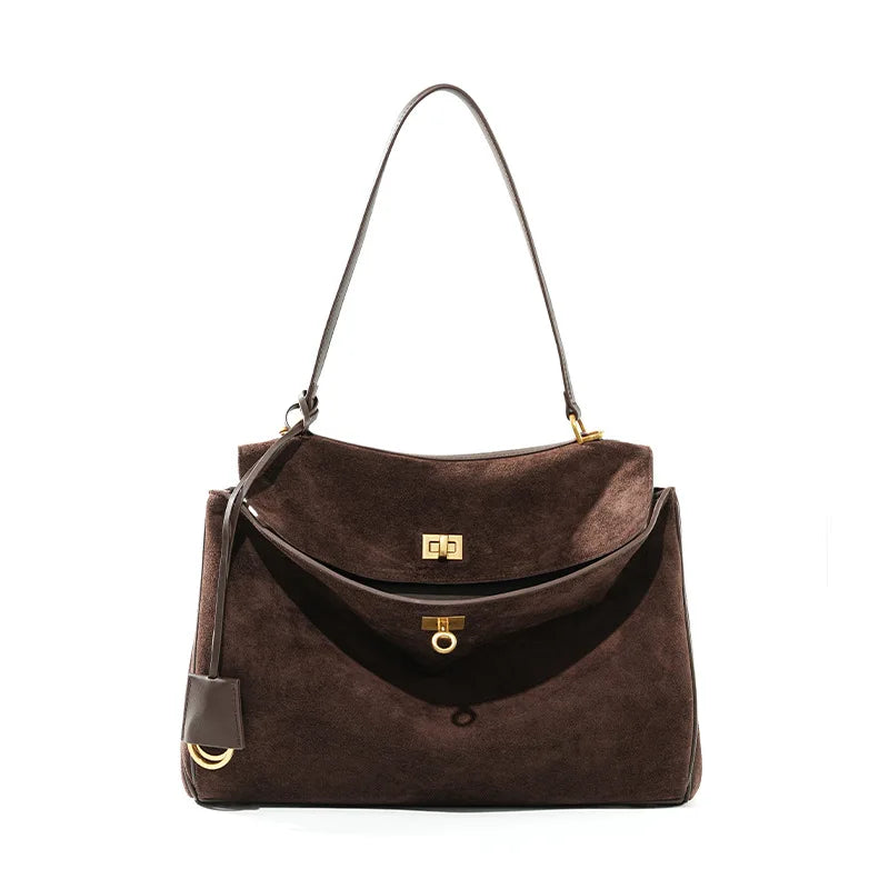 Suede Leather Large Capacity Tote Bag