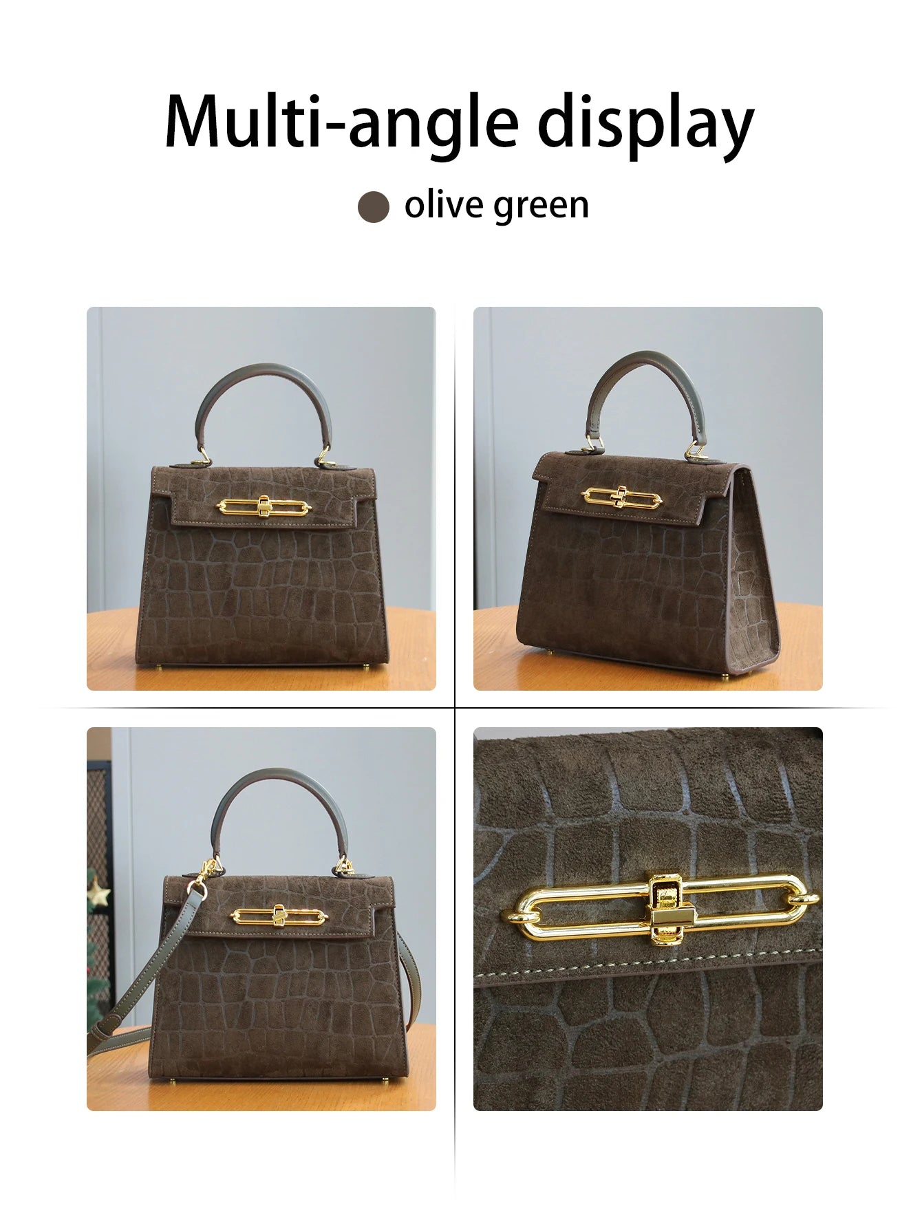 Fall/winter Retro Frosted Crocodile Pattern High-end Bag Temperament