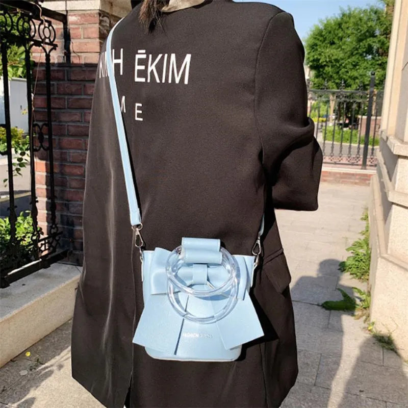 Bow Bucket Shoulder Crossbody Bag