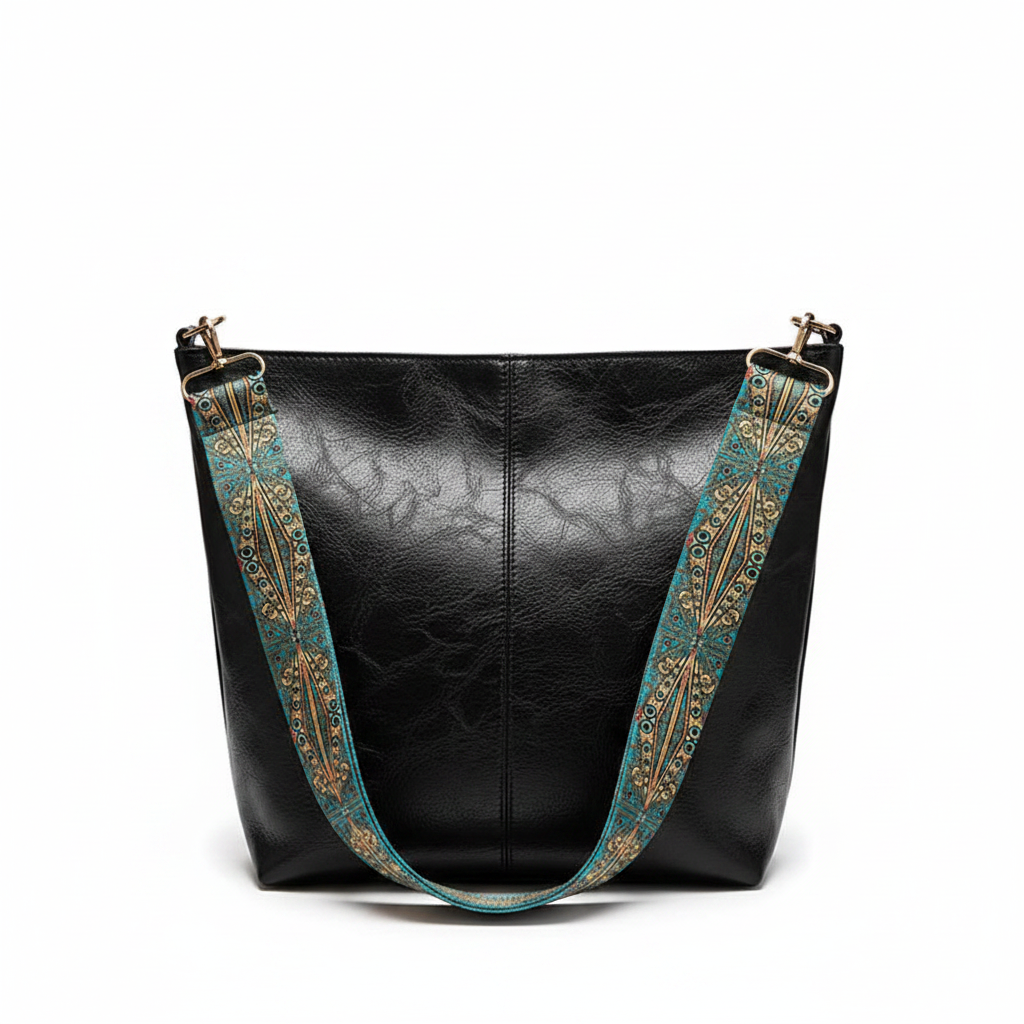 Wide Geometric Strap Shoulder Bag Large Capacity Crossbody Bags,Retro