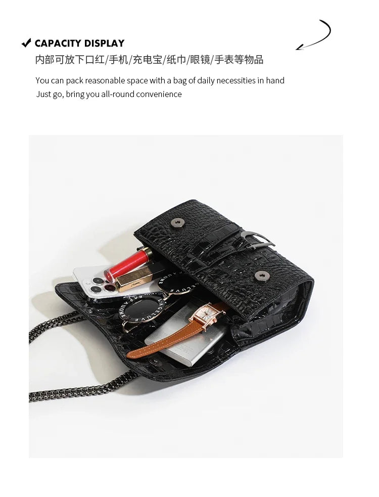 Sequin Chain Crossbody Handbag