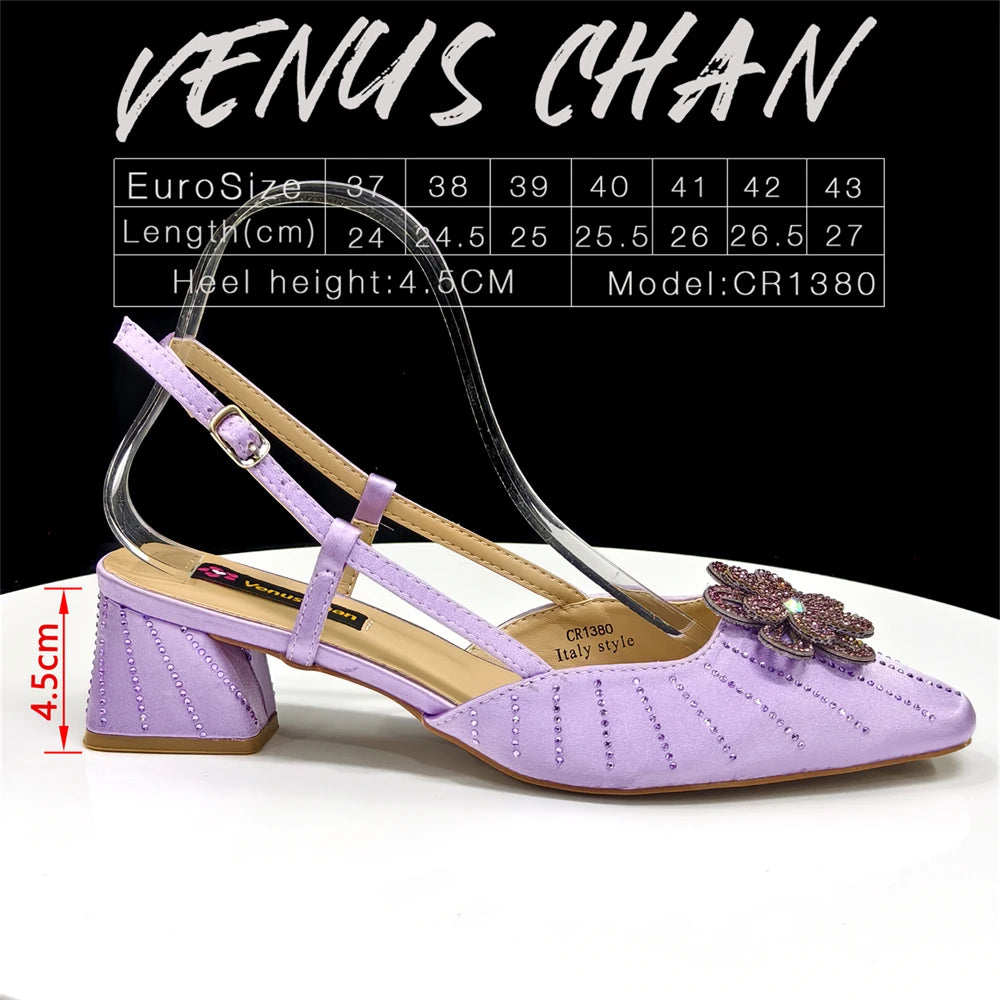 Party Shoes and Bag Heel Decoration Pure Elegant Flower