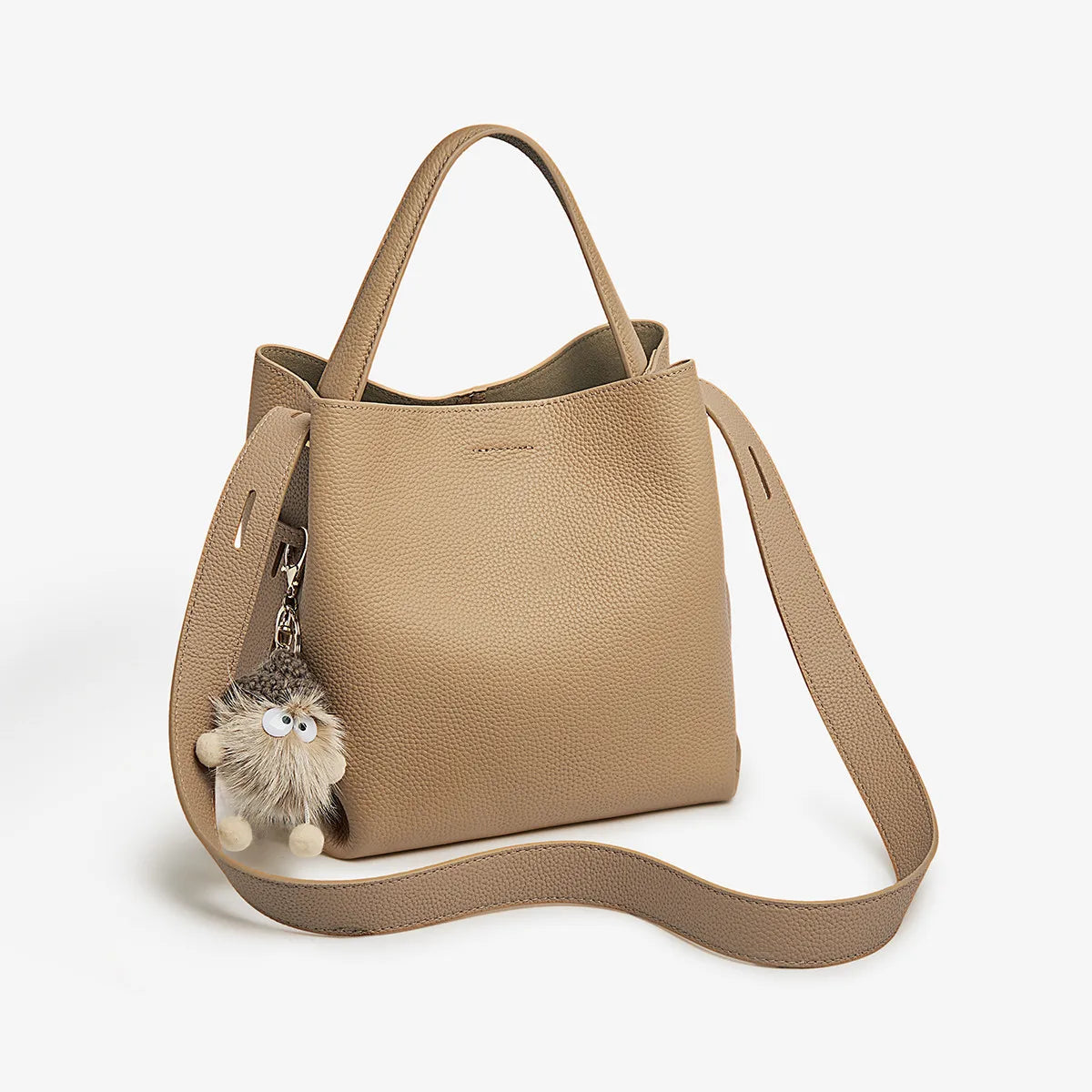 FOXER Leather Bucket Shoulder Bag