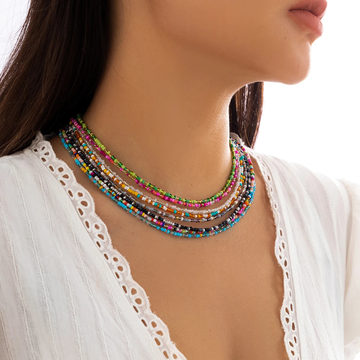 Boho Seed Bead Choker Necklace