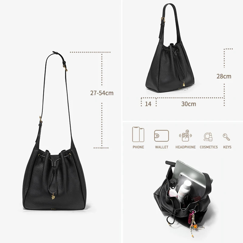 Classic Leather Shoulder Tote