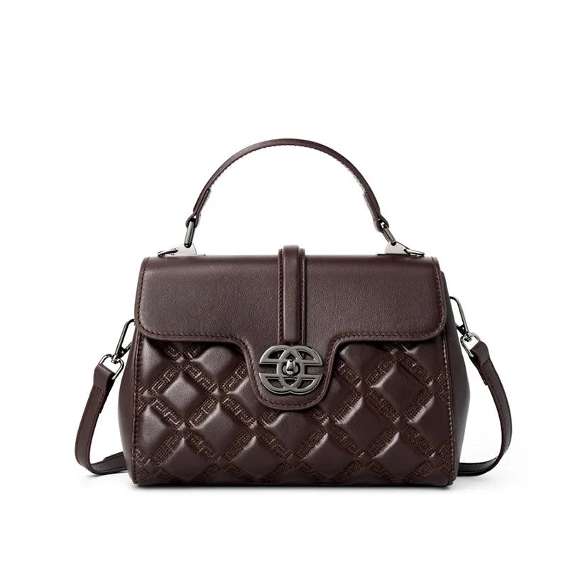 FOXER Quilted Genuine Leather Crossbody Bag