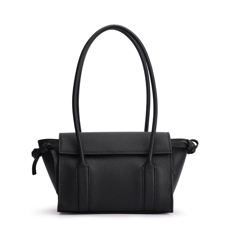 Genuine Cowhide Drawstring Tote Bag