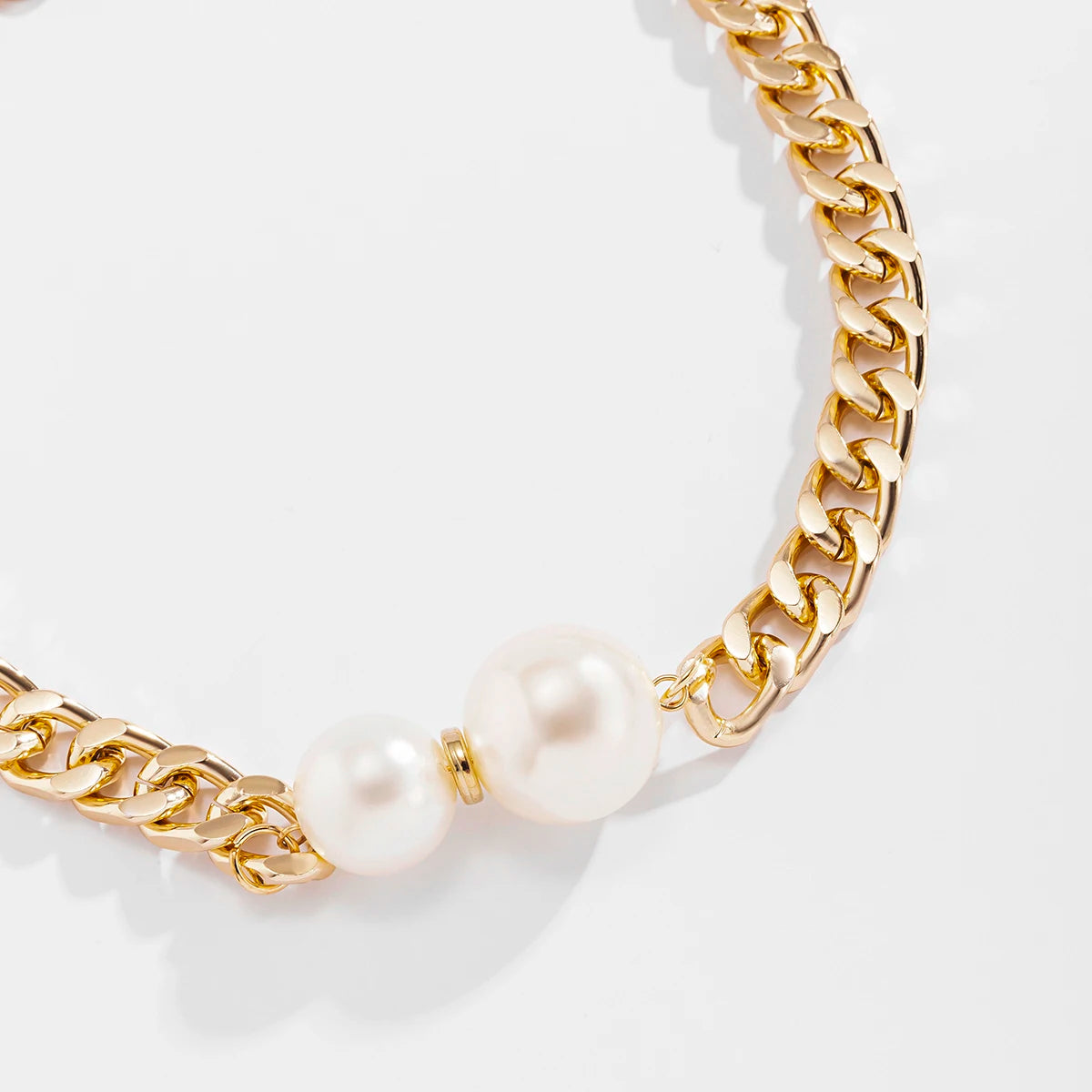 Vintage Pearl Cuban Chain Necklace