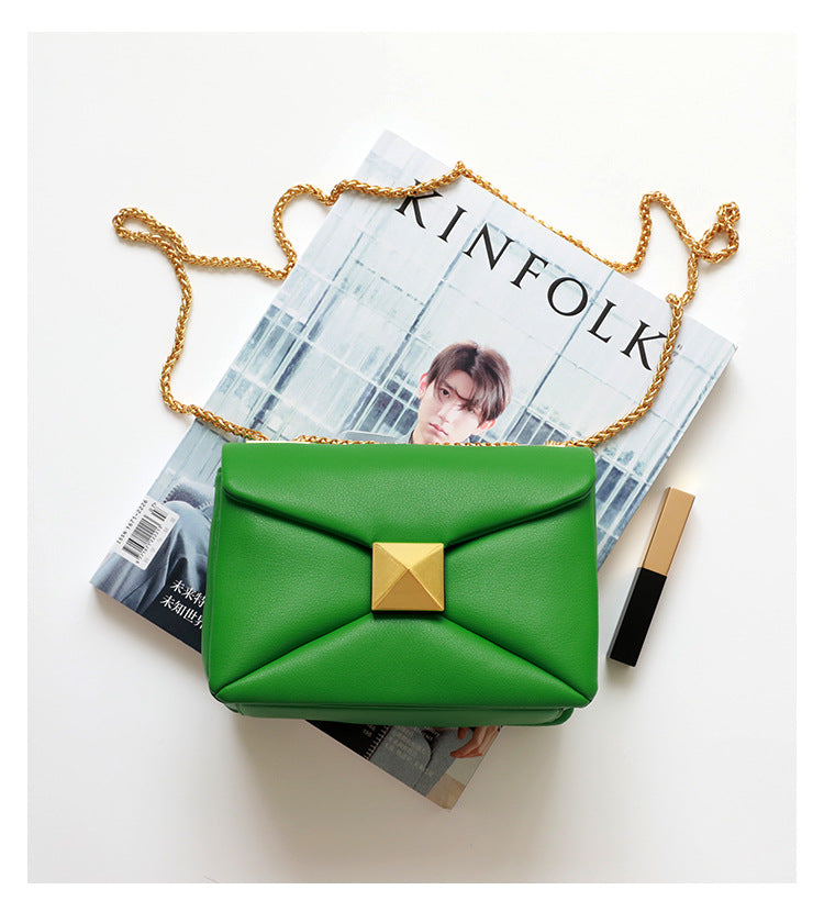 Genuine Leather Square Crossbody Bag