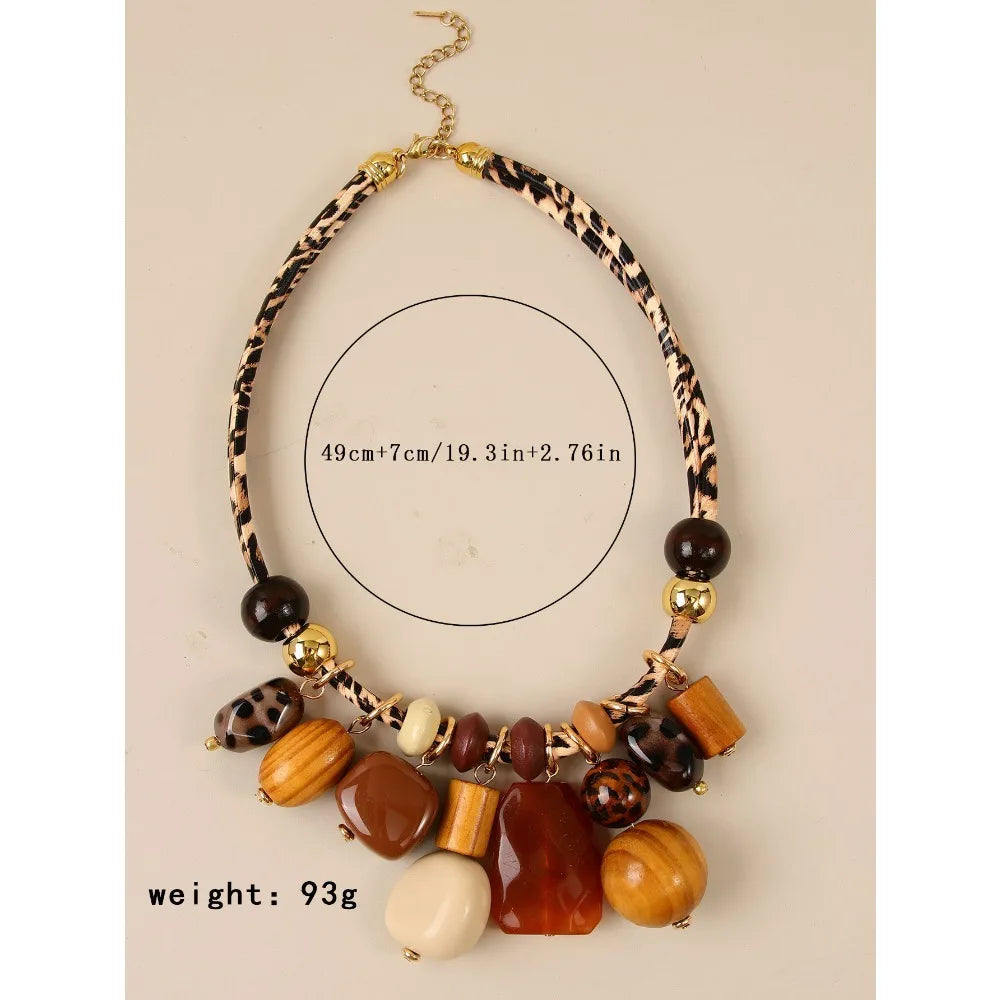 Leopard Resin Statement Necklace
