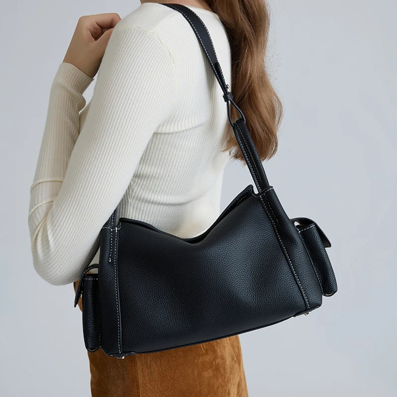 Minimalist Leather Hobo Bag