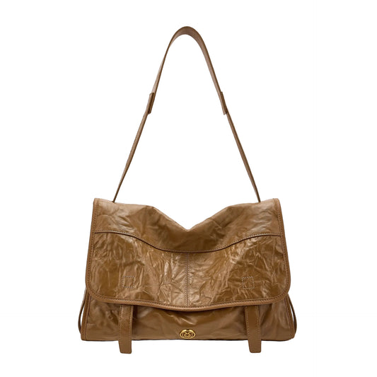 FOXER Genuine Leather Flap Shoulder Bag