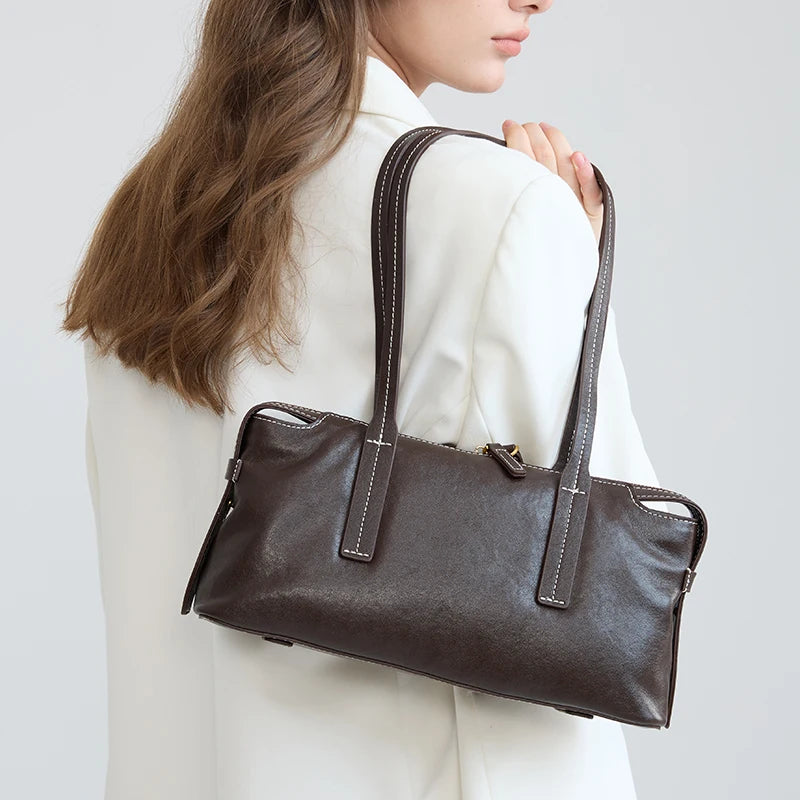 Vintage Slim Leather Shoulder Bag