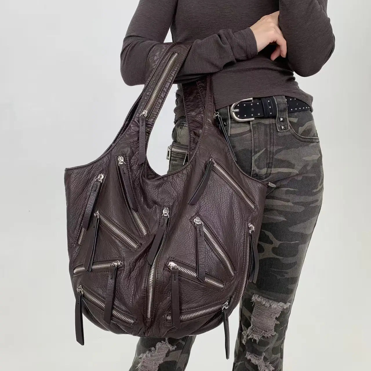 Y2K Vintage Multi-Pocket Shoulder Bag