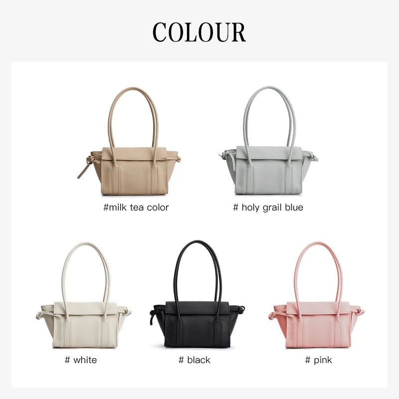 Genuine Cowhide Drawstring Tote Bag