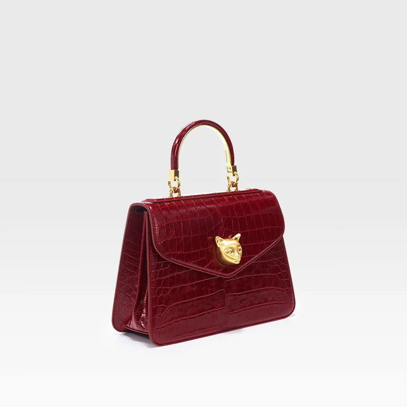 2026 Crocodile Pattern Leather Handbag