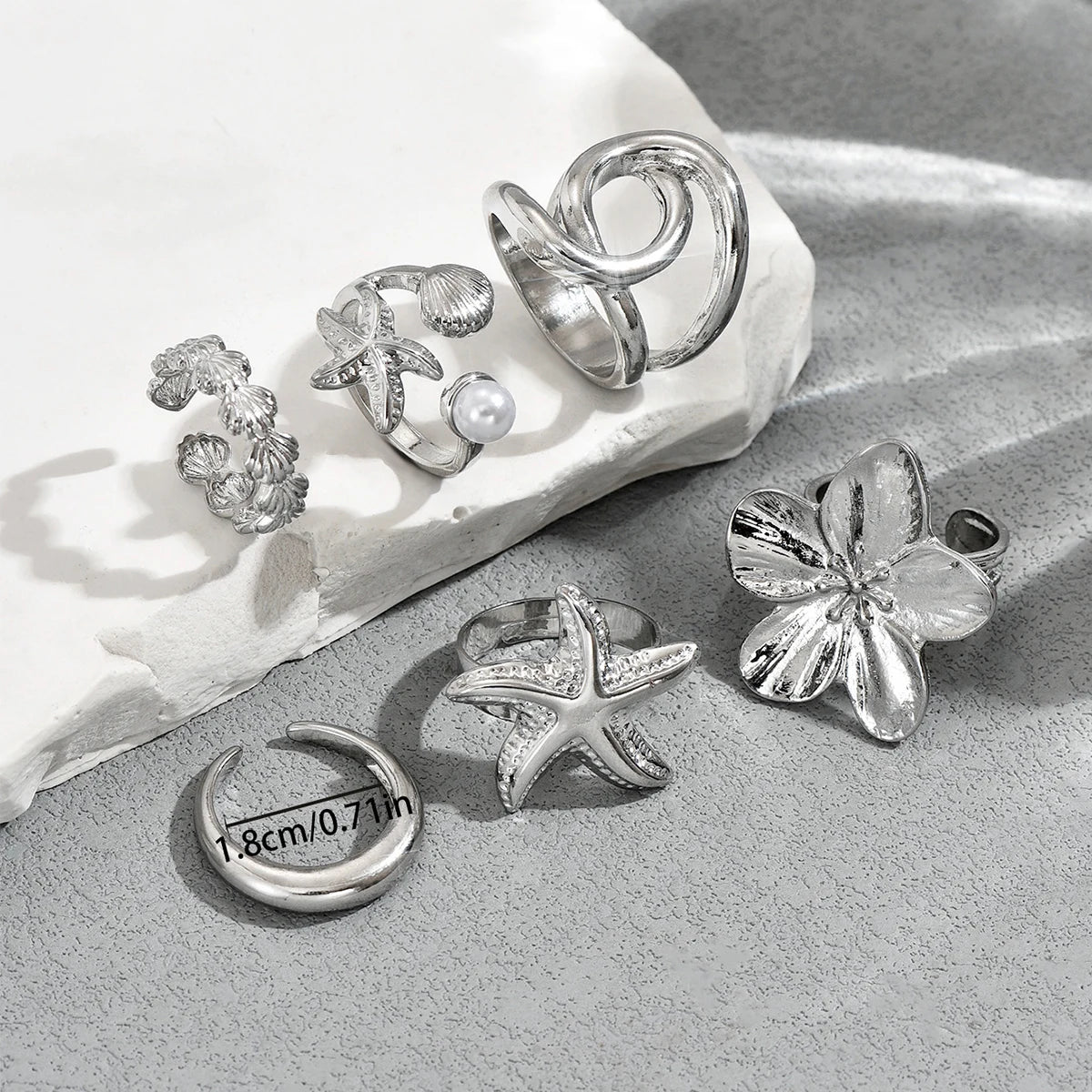 Coastal Charm Ring Set