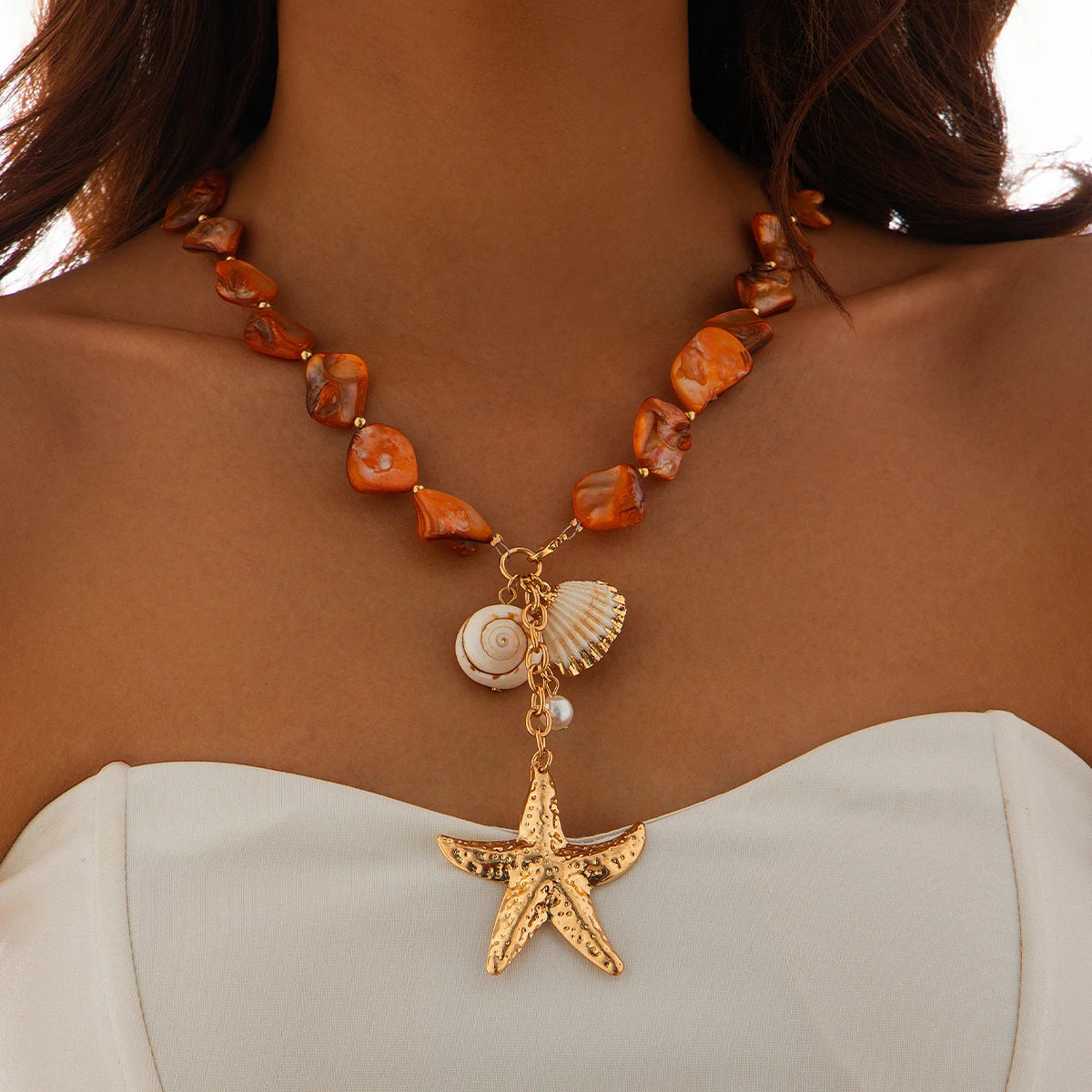 Starfish & Shell Beach Necklace