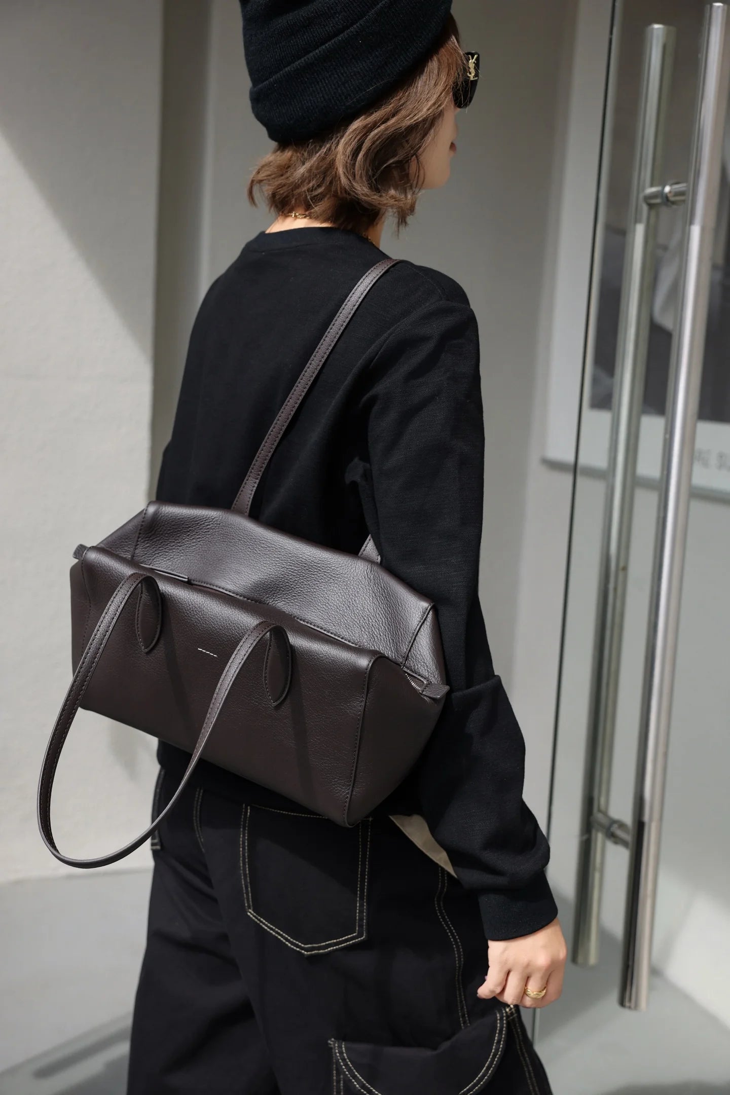 Genuine Leather Bowling Tote Bag
