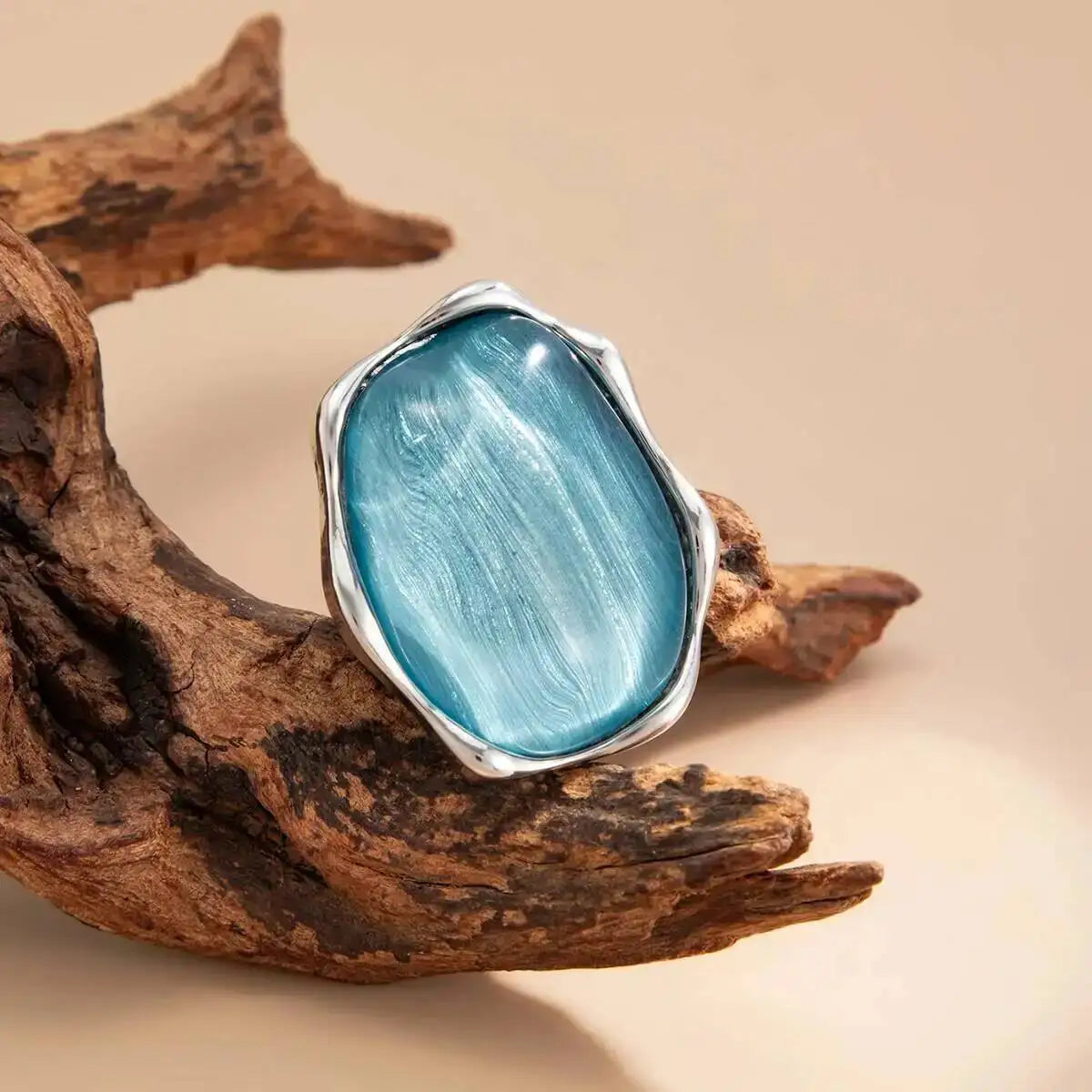 Blue Ripple Ring