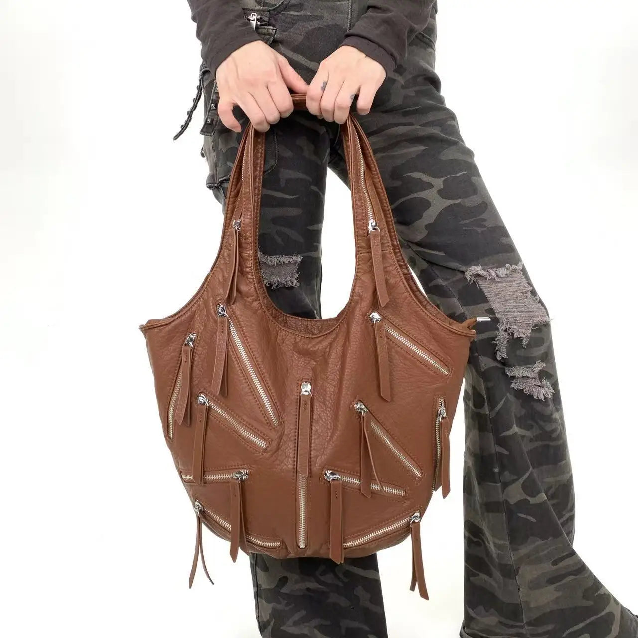 Y2K Vintage Multi-Pocket Shoulder Bag