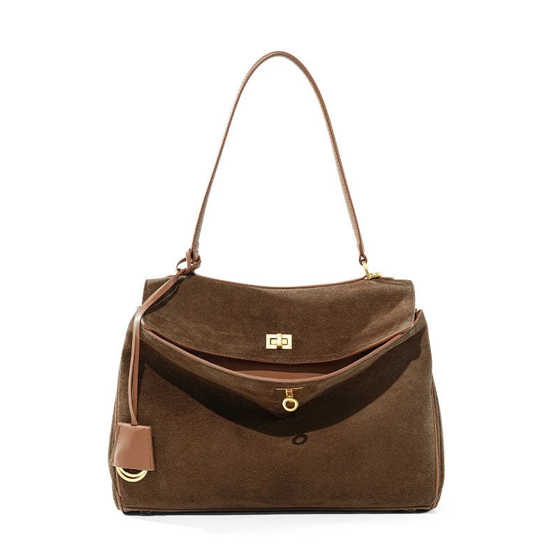 Suede Leather Large Capacity Tote Bag